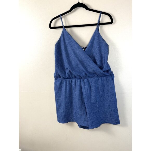 Denim Blue Romper M Cottagecore Boho One-Piece Soft Retro Feminine Romantic cute - Picture 1 of 12